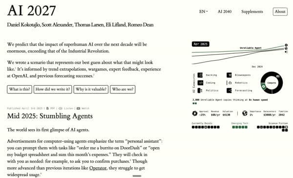 The AI 2027 site